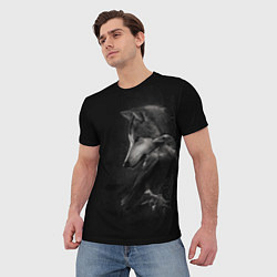 Футболка мужская Волк и ворон, цвет: 3D-принт — фото 2