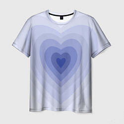 Футболка мужская Голубое сердце градиент, цвет: 3D-принт