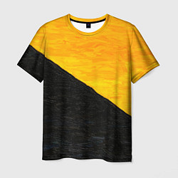 Футболка мужская Желто-черные масляные краски, цвет: 3D-принт