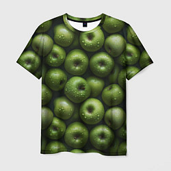 Футболка мужская Сочная текстура из зеленых яблок, цвет: 3D-принт