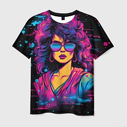 Футболка мужская Lady - retrowave style, цвет: 3D-принт