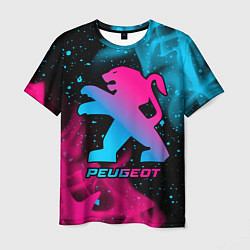 Футболка мужская Peugeot - neon gradient, цвет: 3D-принт