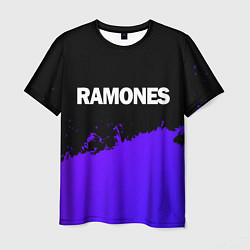 Футболка мужская Ramones purple grunge, цвет: 3D-принт