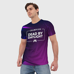 Футболка мужская Dead by Daylight gaming champion: рамка с лого и д, цвет: 3D-принт — фото 2