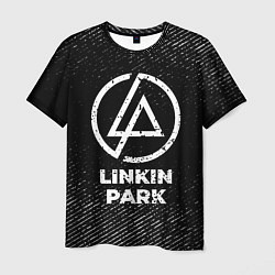 Футболка мужская Linkin Park с потертостями на темном фоне, цвет: 3D-принт