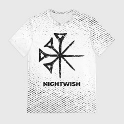 Футболка мужская Nightwish с потертостями на светлом фоне, цвет: 3D-принт