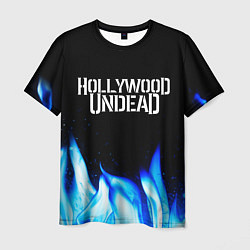 Футболка мужская Hollywood Undead blue fire, цвет: 3D-принт