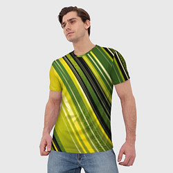 Футболка мужская Травяной линейный дизайн, цвет: 3D-принт — фото 2