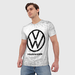 Футболка мужская Volkswagen с потертостями на светлом фоне, цвет: 3D-принт — фото 2