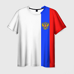 Футболка мужская Цвета России - герб, цвет: 3D-принт