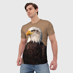 Футболка мужская Белоголовый орлан птица, цвет: 3D-принт — фото 2