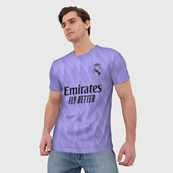 Футболка мужская Винисиус Жуниор Реал Мадрид форма 2223 гостевая, цвет: 3D-принт — фото 2