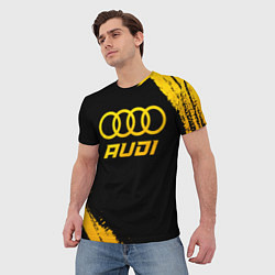 Футболка мужская Audi - gold gradient, цвет: 3D-принт — фото 2