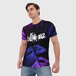 Футболка мужская Blink 182 neon monstera, цвет: 3D-принт — фото 2