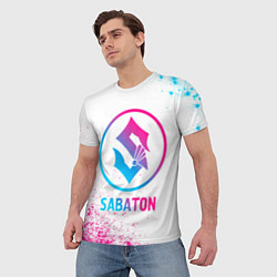 Футболка мужская Sabaton neon gradient style, цвет: 3D-принт — фото 2