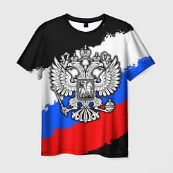 Футболка мужская Триколор - герб РФ, цвет: 3D-принт