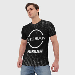 Футболка мужская Nissan с потертостями на темном фоне, цвет: 3D-принт — фото 2