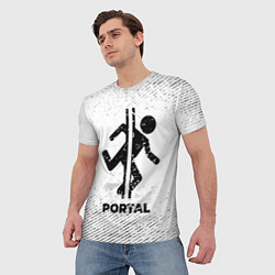 Футболка мужская Portal с потертостями на светлом фоне, цвет: 3D-принт — фото 2