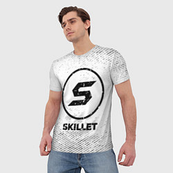 Футболка мужская Skillet с потертостями на светлом фоне, цвет: 3D-принт — фото 2