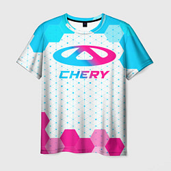 Футболка мужская Chery neon gradient style, цвет: 3D-принт