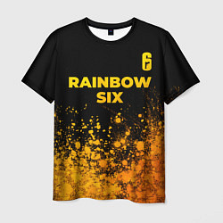 Футболка мужская Rainbow Six - gold gradient: символ сверху, цвет: 3D-принт