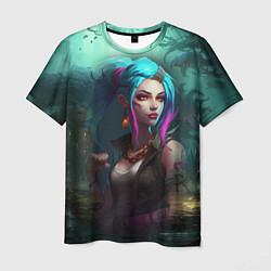 Футболка мужская Jinx fantasy art Arcane League of Legends, цвет: 3D-принт