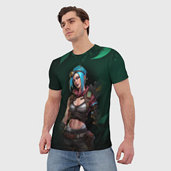 Футболка мужская Jinx art green Arcane League of Legends, цвет: 3D-принт — фото 2
