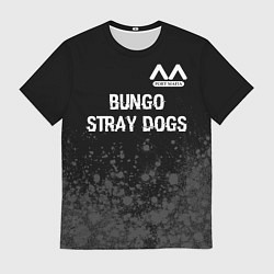 Футболка мужская Bungo Stray Dogs glitch на темном фоне: символ све, цвет: 3D-принт