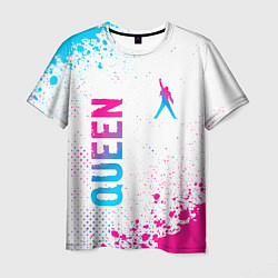 Футболка мужская Queen neon gradient style: надпись, символ, цвет: 3D-принт