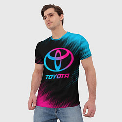 Футболка мужская Toyota - neon gradient, цвет: 3D-принт — фото 2