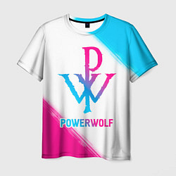 Футболка мужская Powerwolf neon gradient style, цвет: 3D-принт