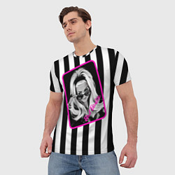 Футболка мужская Барби и полосы, цвет: 3D-принт — фото 2