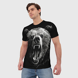 Футболка мужская Агрессивный таежный медведь, цвет: 3D-принт — фото 2