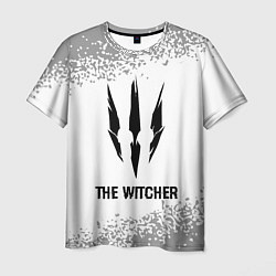 Футболка мужская The Witcher glitch на светлом фоне, цвет: 3D-принт