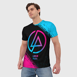 Футболка мужская Linkin Park - neon gradient, цвет: 3D-принт — фото 2