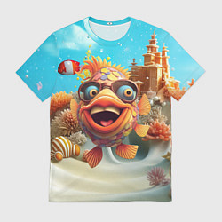 Футболка мужская Мульяшная рыбка, цвет: 3D-принт