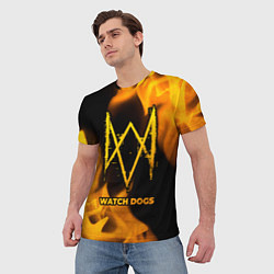 Футболка мужская Watch Dogs - gold gradient, цвет: 3D-принт — фото 2