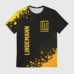Мужская футболка Lindemann - gold gradient: надпись, символ