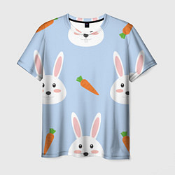Футболка мужская Зайчики и морковки, цвет: 3D-принт