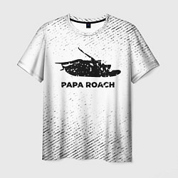 Футболка мужская Papa Roach с потертостями на светлом фоне, цвет: 3D-принт