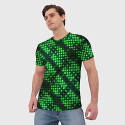 Футболка мужская Яркие зеленые точки, цвет: 3D-принт — фото 2
