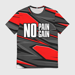 Мужская футболка No pain no gain - красный