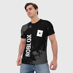 Футболка мужская Roblox glitch на темном фоне: надпись, символ, цвет: 3D-принт — фото 2
