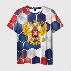 Футболка мужская Герб России объемные плиты, цвет: 3D-принт