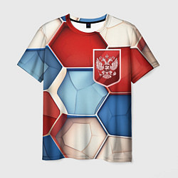 Футболка мужская Объемные плиты и герб России, цвет: 3D-принт