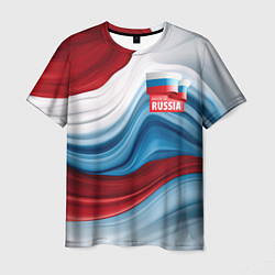 Футболка мужская Флаг России абстракт, цвет: 3D-принт