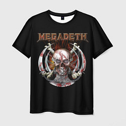 Футболка мужская Megadeth - боевой череп, цвет: 3D-принт