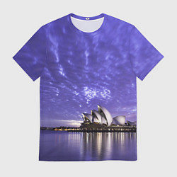 Футболка мужская Сидней в фиолетовом в закате, цвет: 3D-принт