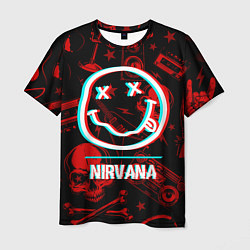 Футболка мужская Nirvana rock glitch, цвет: 3D-принт