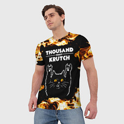 Футболка мужская Thousand Foot Krutch рок кот и огонь, цвет: 3D-принт — фото 2